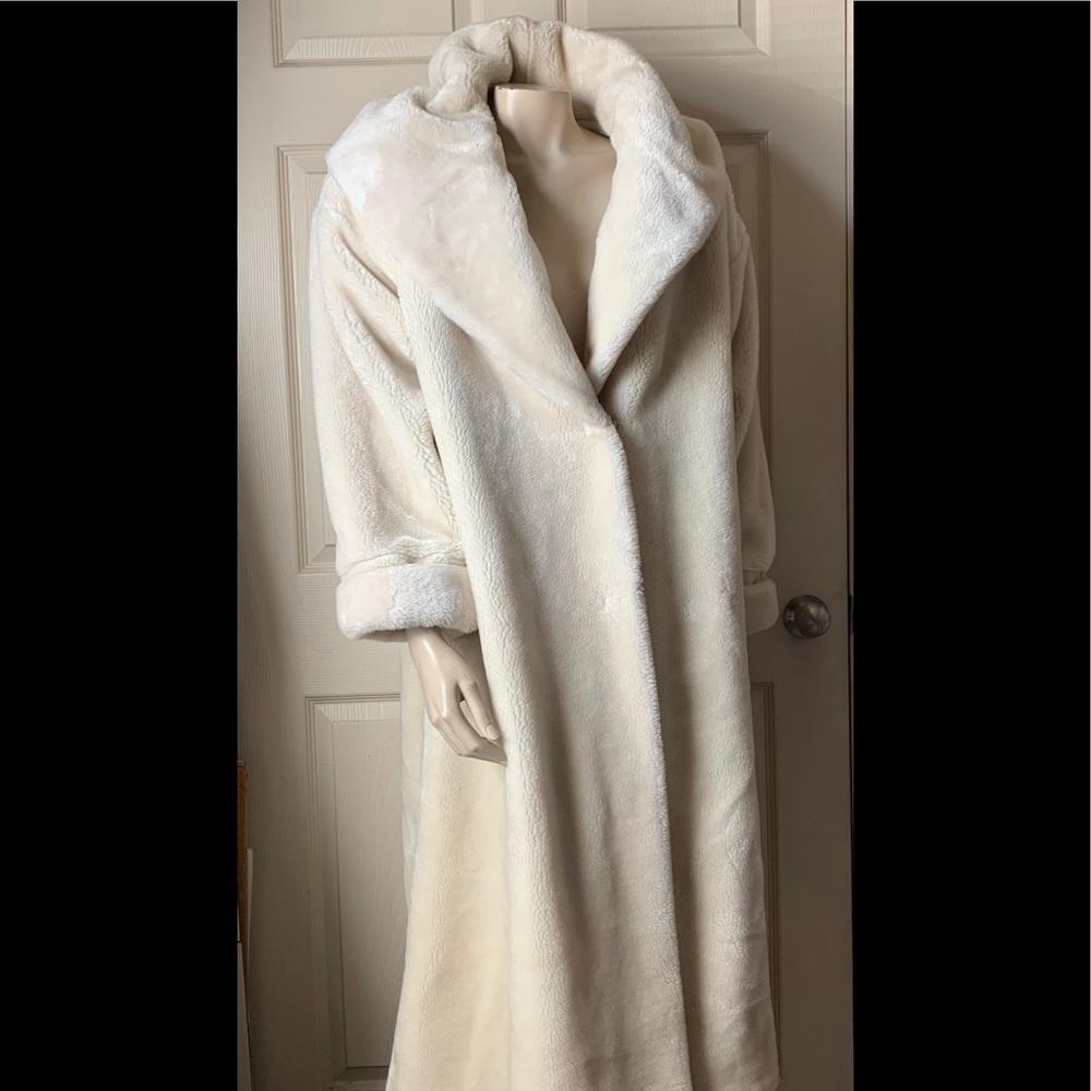 Vintage Plush Full Length Faux Fur Coat
